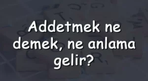 Addetmek Nedir? Addetmek Ne Demek? Addetmek Nasıl Yazılır? Addetmek Nedir? Addetmek Ne Demek? Addetmek Nasıl Yazılır?