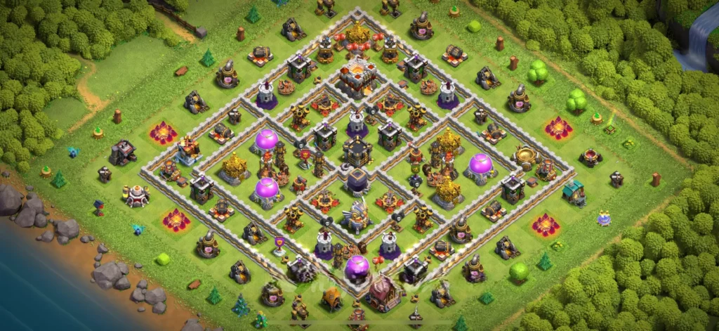 Clash Of Clans 11. Seviye Koy Duzeni Kaynak Korumasi