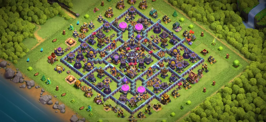 Clash Of Clans 15. Seviye Koy Duzeni Kaynak Korumasi