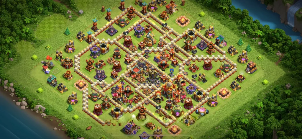 Clash Of Clans 16. Seviye Koy Duzeni Kaynak Korumasi