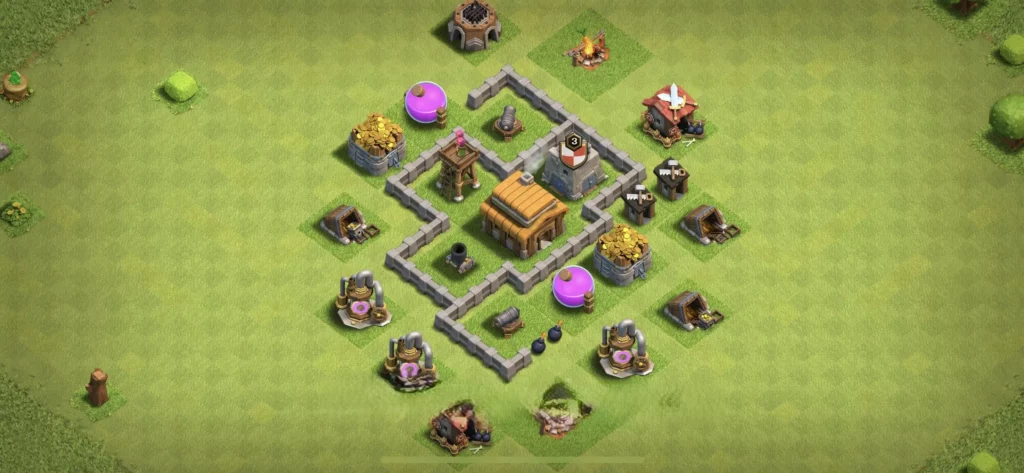 Clash Of Clans 3. Belediye Koy Duzeni Bombali Savunma