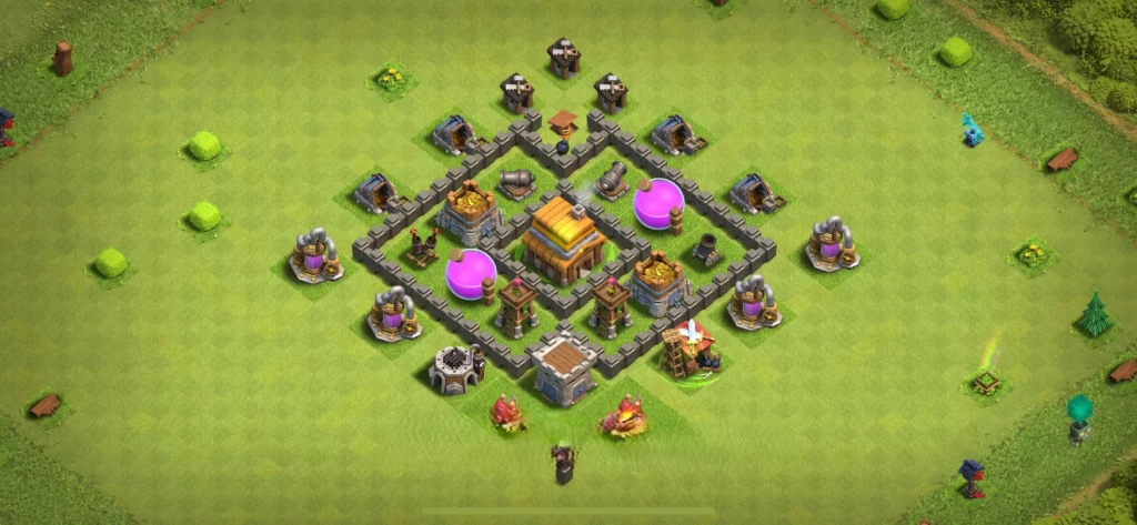 Clash Of Clans 4. Seviye Koy Duzeni