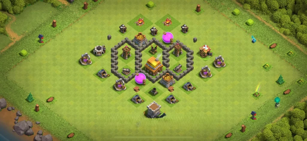 Clash Of Clans 4. Seviye Koy Duzeni 2025 Anti Her Sey