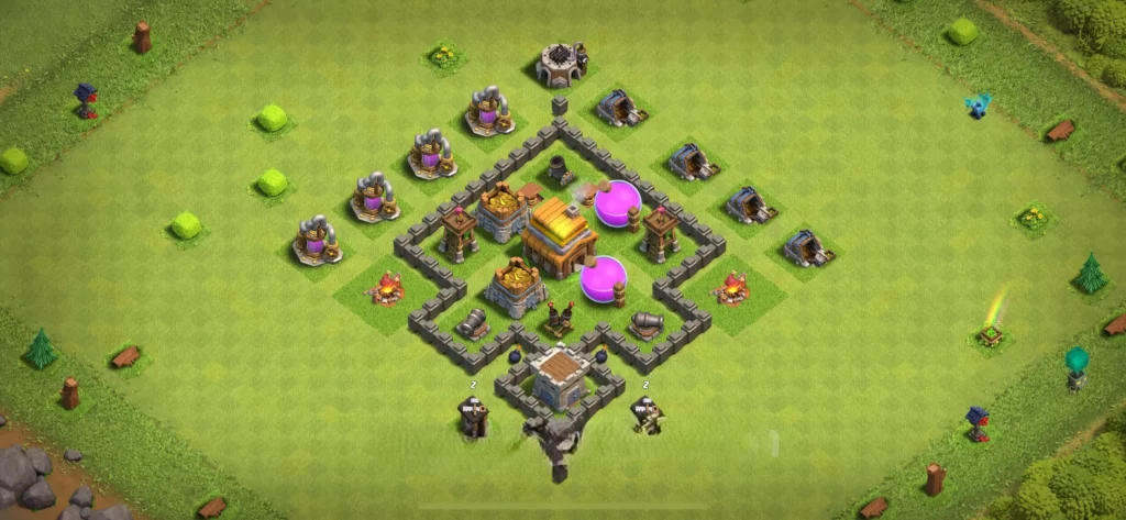 Clash Of Clans 4. Seviye Koy Duzeni Anti Dev