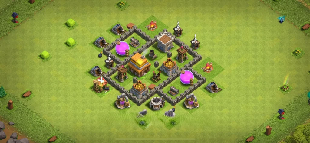 Clash Of Clans 4. Seviye Koy Duzeni Kopyalama Baglantili Guncel