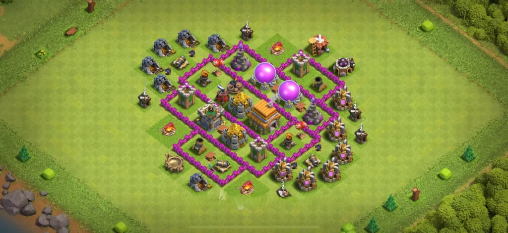 Clash Of Clans 6. Seviye Koy Duzeni Kaynak Korumasi