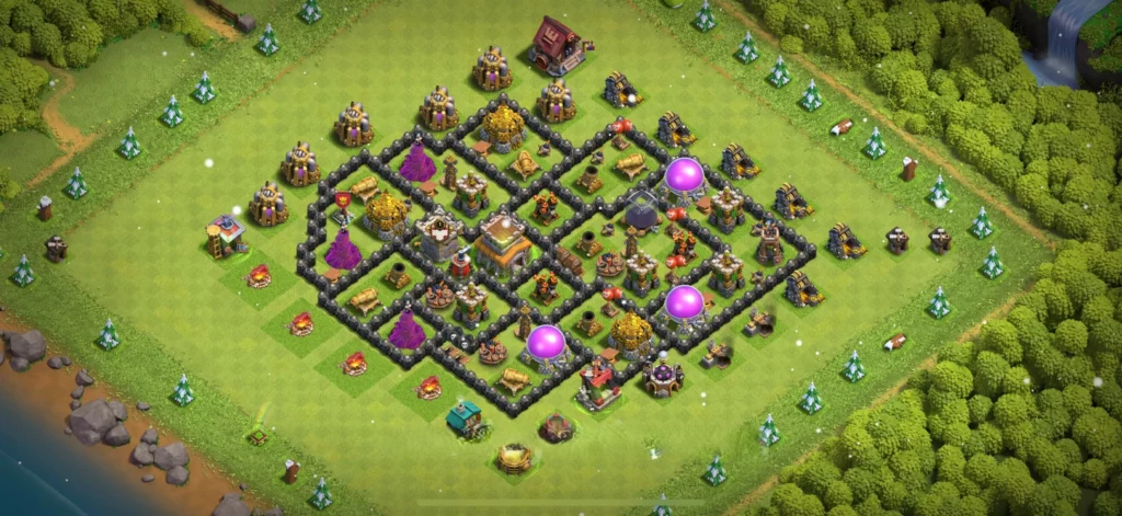 Clash Of Clans 8. Seviye Koy Duzeni Kaynak Korumasi