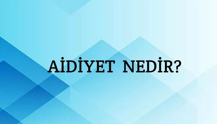 Aidiyet Ne Demek? Aidiyet Duygusu Ne Demek? Hukukta Aidiyet Ne Demek?
