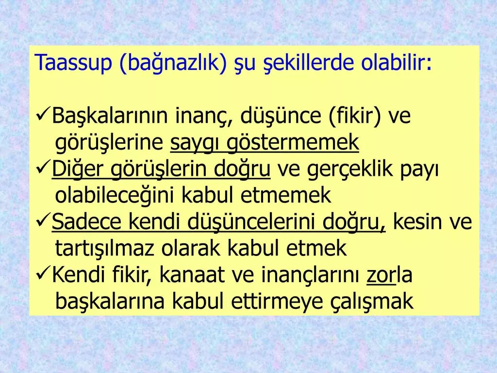 Bagnaz Dusunce Ne Demek