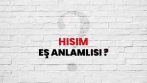Hısım Ne Demek? Sıhri Hısım Ne Demek? Hısım Eş Anlamlısı ve Kökeni