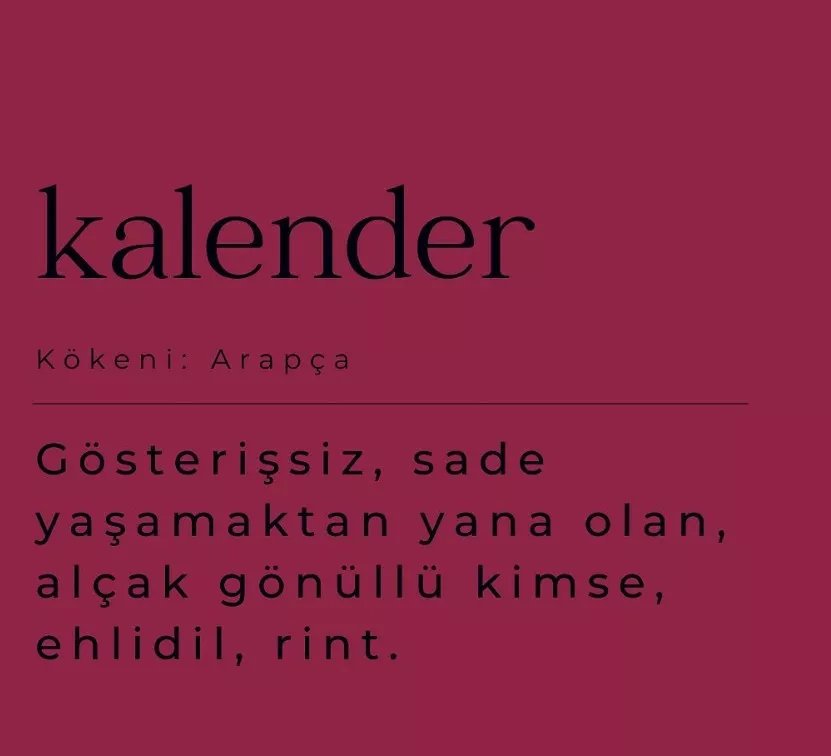 Osmanlica Kalender Ne Demek